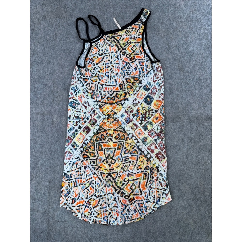 Free People Tank Top Womens Small Multi Rayon Boho Geometric Sleeveless Festival